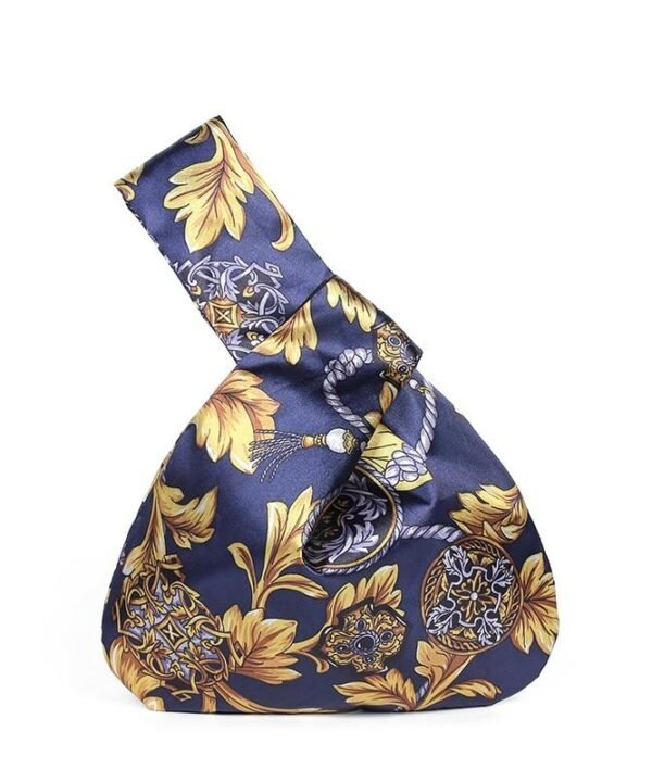 Zuo Japanese Multicolor Print Mini Portable Knot Wrist Bag