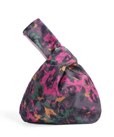 Zuo Japanese Multicolor Print Mini Portable Knot Wrist Bag