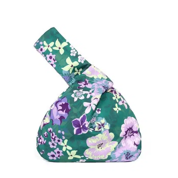 Zuo Japanese Multicolor Print Mini Portable Knot Wrist Bag