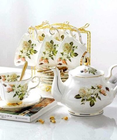 Royal Rose Ceramic Tea Cups Set