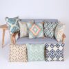 Colorful Geometric Cushion Cover Decorative Throw Pillows, 18" x 18"