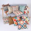 Geometric Cushion Cover Decorative Throw Pillows, 18" x 18"