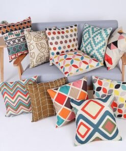 Geometric Cushion Cover Decorative Throw Pillows, 18" x 18"
