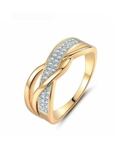 Giemi Crystal Gold-Color Cubic Zirconia Promise Ring