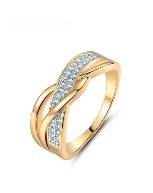 Giemi Crystal Gold-Color Cubic Zirconia Promise Ring