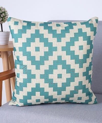Colorful Geometric Cushion Cover Decorative Throw Pillows, 18" x 18"