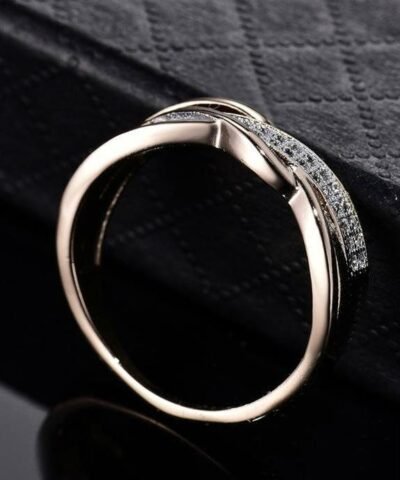 Giemi Crystal Gold-Color Cubic Zirconia Promise Ring