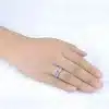Blaike Round 925 Sterling Silver Purple & Pink Rhinestone Anies Wedding Ring