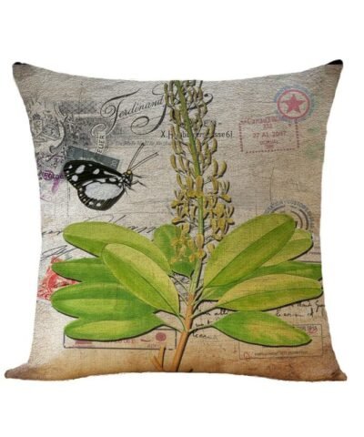 Multicolor Birds and Floral Cotton Linen Accent Pillow, 18