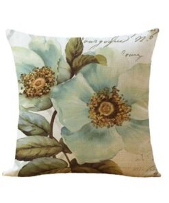 Multicolor Floral Cotton Linen Accent Pillow, 18" x 18"