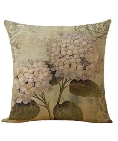 Multicolor Birds and Floral Cotton Linen Accent Pillow, 18