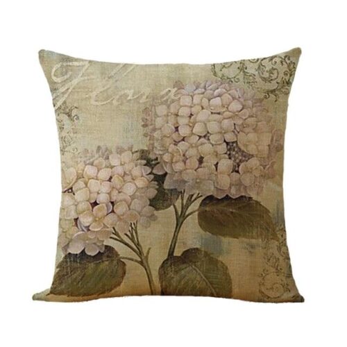 Multicolor Birds and Floral Cotton Linen Accent Pillow, 18