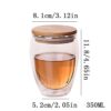 Creative Vaso Caneca Double Wall Glass With Bamboo Lid