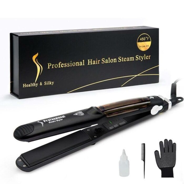 Professional Steam Hair Straightener Ceramic Vapor Hair Flat Iron