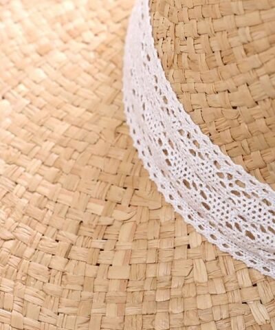 Women's Lace Strap Straw Hat