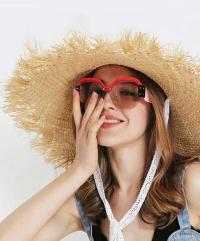 Women's Lace Strap Straw Hat