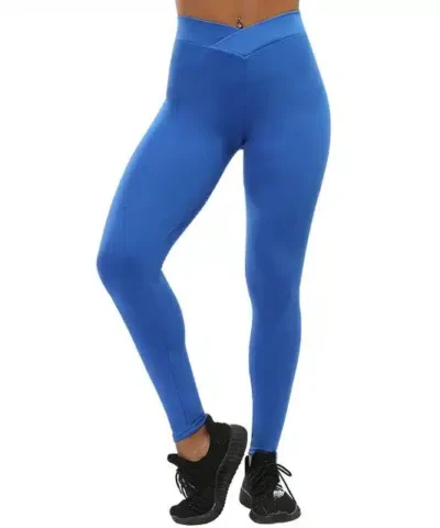 Women's Push Up Polyester V-Waist Leggings