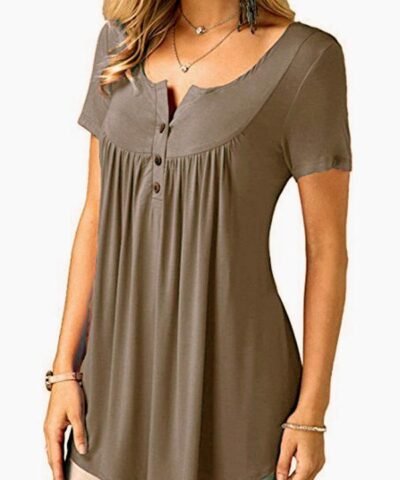Women's V Neck Short Sleeve Top, Plus Size