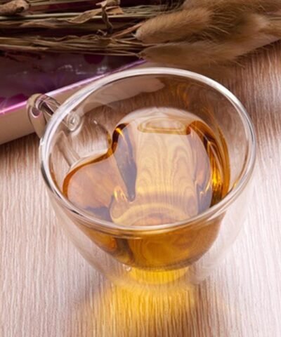 Double Wall Glass Handle Coffee Glasses Cups & Heart Love Shaped Double Wall Glasses Cups