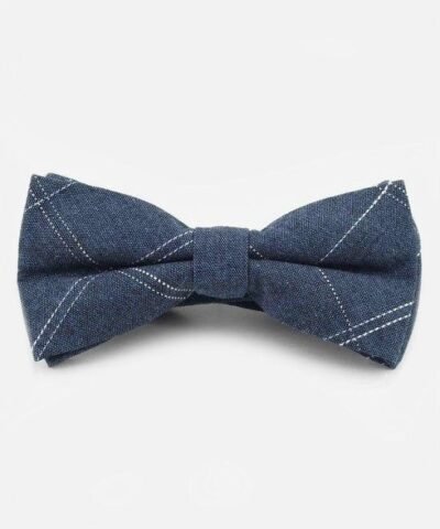 Men's 100% Cotton Designer Skinny Striped Bow Tie