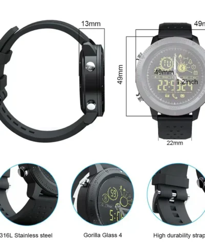 Men's Sport Pedometer Digital Clock Waterproof IP68 Smartwatch For IOS Android Phone