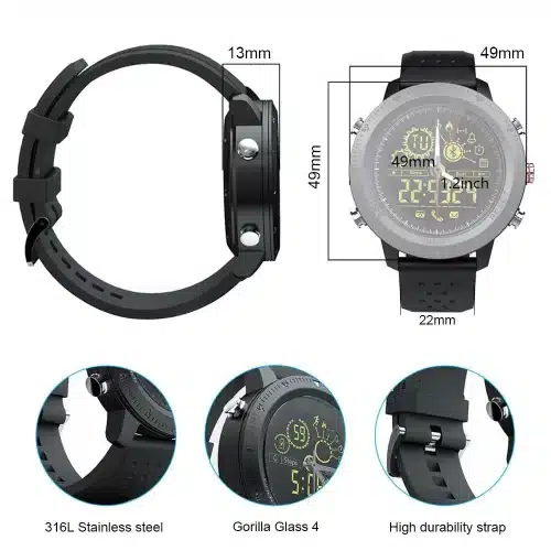 Men's Sport Pedometer Digital Clock Waterproof IP68 Smartwatch For IOS Android Phone