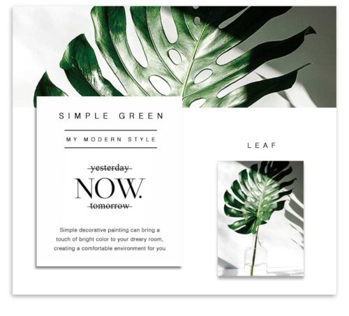 Nordic Canvas Modern Prints Plant Leaf