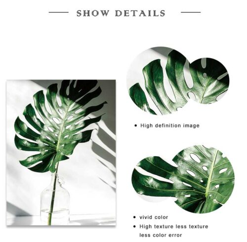 Nordic Canvas Modern Prints Plant Leaf