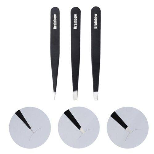 Steel Slant Eyebrow Tweezers For Face Hair Removal Set