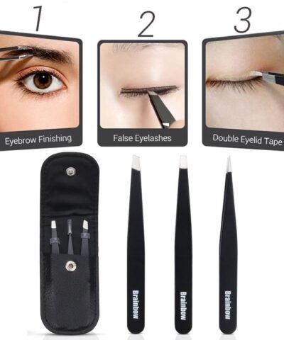 Steel Slant Eyebrow Tweezers For Face Hair Removal Set