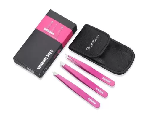 Steel Slant Eyebrow Tweezers For Face Hair Removal Set