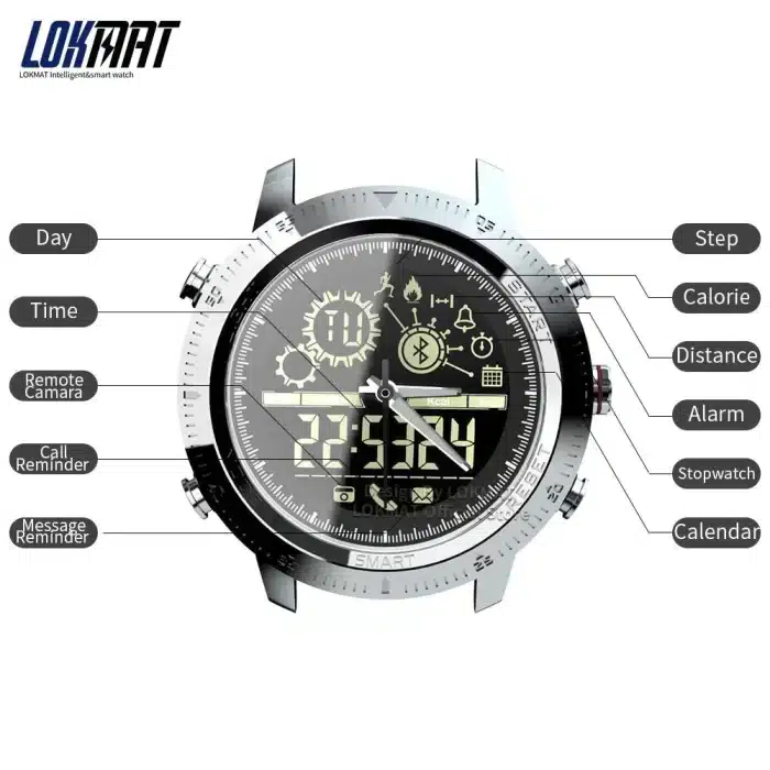 Men's Sport Pedometer Digital Clock Waterproof IP68 Smartwatch For IOS Android Phone