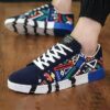 Men's Casual Canvas Lace-Up Print Sneakers