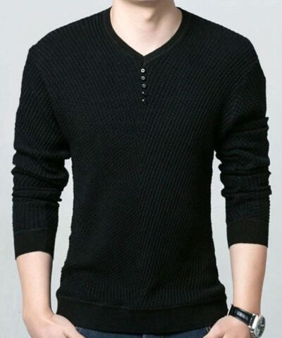Men's Cashmere Wool V-Neck Pullover Slim Fit Sweaters