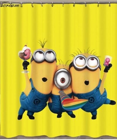 Yellow Mischievous Minions Series Shower Curtains