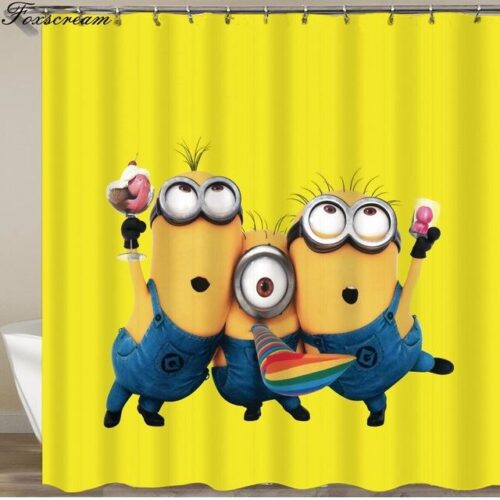 Yellow Mischievous Minions Series Shower Curtains