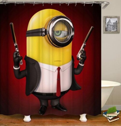 Yellow Mischievous Minions Series Shower Curtains