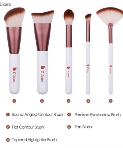Contour Highlight Eyeshadow With Fan Makeup Brushes Portable Cosmetic Tools Kit
