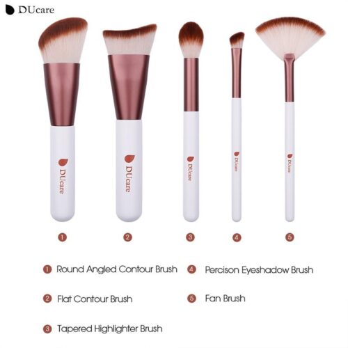 Contour Highlight Eyeshadow With Fan Makeup Brushes Portable Cosmetic Tools Kit