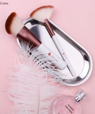 Contour Highlight Eyeshadow With Fan Makeup Brushes Portable Cosmetic Tools Kit