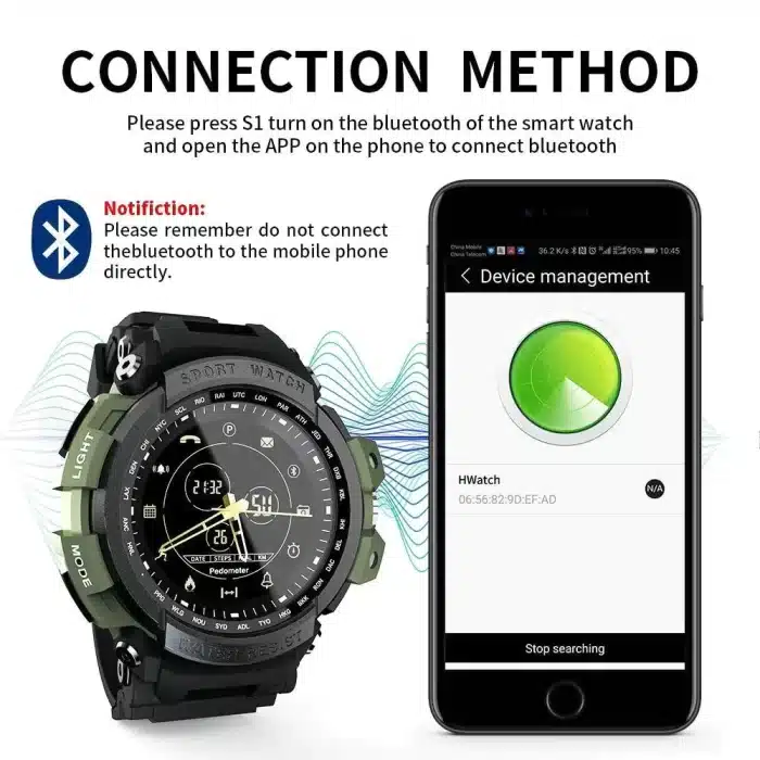 Lokmat Men's Professional 5ATM Waterproof Bluetooth Smart Watch For Ios and Android