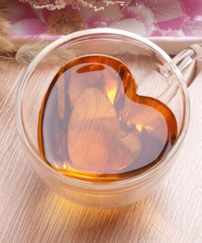 Double Wall Glass Handle Coffee Glasses Cups & Heart Love Shaped Double Wall Glasses Cups