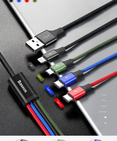 USB Cable for iPhone Xs Max XR X 4 in 1