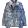 New Vintage Letter Print Frayed Women's Denim Jacket