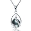 Cauuev Natural freshwater Pearl Necklace 925 Sterling Silver