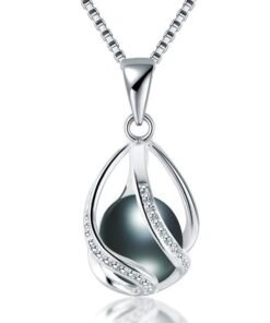 Cauuev Natural freshwater Pearl Necklace 925 Sterling Silver