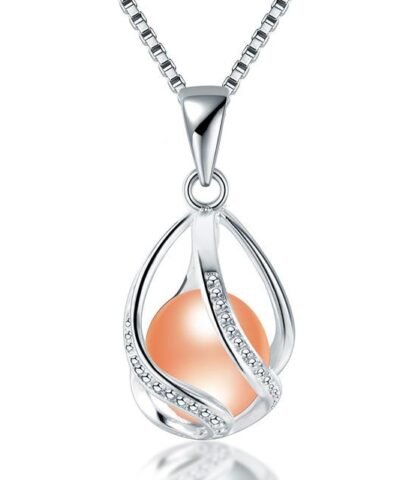 Cauuev Natural freshwater Pearl Necklace 925 Sterling Silver