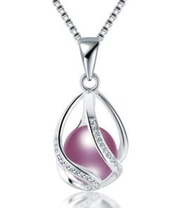 Cauuev Natural freshwater Pearl Necklace 925 Sterling Silver