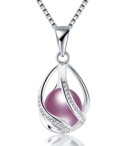 Cauuev Natural freshwater Pearl Necklace 925 Sterling Silver