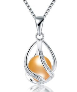Cauuev Natural freshwater Pearl Necklace 925 Sterling Silver